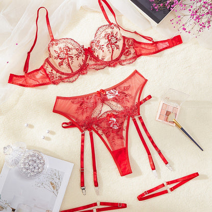 Underwear Embroidery See-through With Cutout Suit Women bda24522 82d0 4583 a5b7 4da64bfa7b79