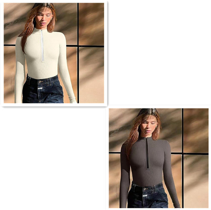 Fashion Long Sleeve Zipper Jumpsuit Seamless Slimming Shapewear For Women Romper bda279b4 28ac 47cc b203 2f28ebd92229