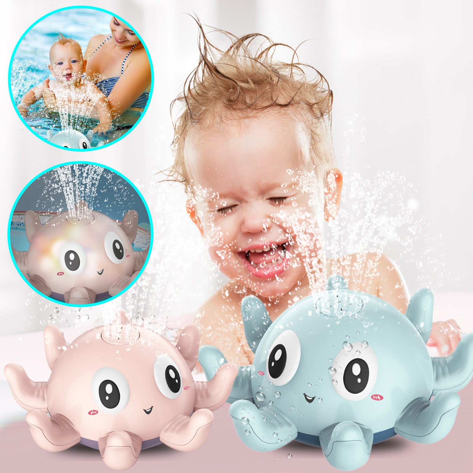 Children's Automatic Water Spray Bath Toys Bath Fun Toys With Flashing Water Spray Toy Baby Swimming Shower With Toys New bdc