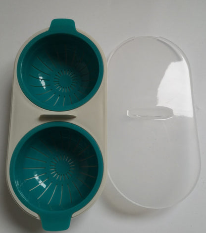Microwave Egg Poacher Food Grade Cookware Double Cup Egg Boiler Kitchen Steamed Egg Set Microwave Ovens Cooking Tools be08126