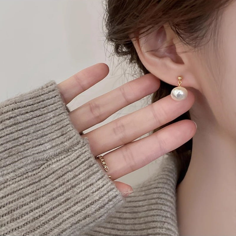 Fashion Steamed Bread Pearl Female Stud Earrings be8f1cf8 b9fd 42cc ad1e f3ceb125accc