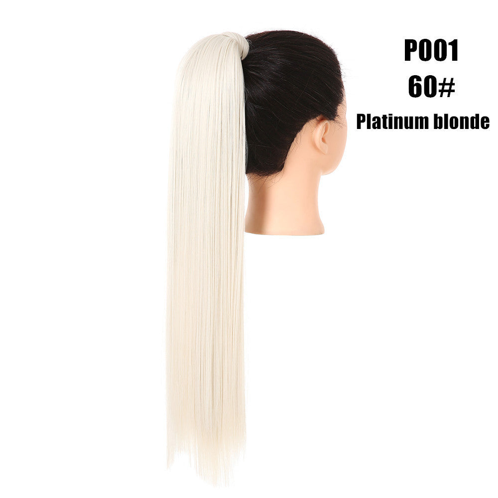 Long Straight Hair Ponytail High Temperature Matte Silk Velcro Winding Wig beab6f18 e2f8 42fe 94df ace74cb21058