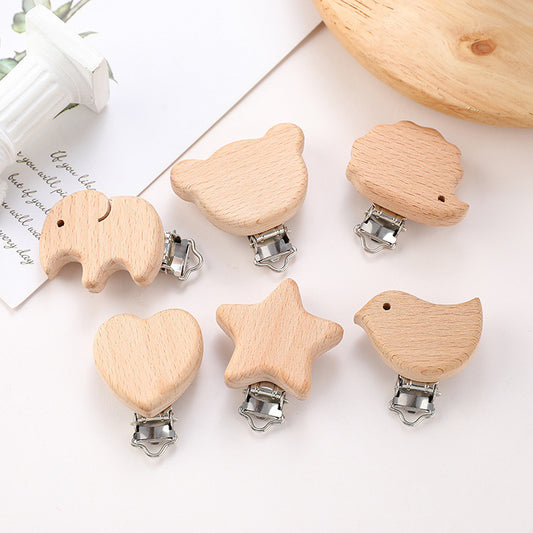 Stainless Steel Beech Animal Pacifier Clip becc25f2 d72c 4e91 9838 19411447ab04
