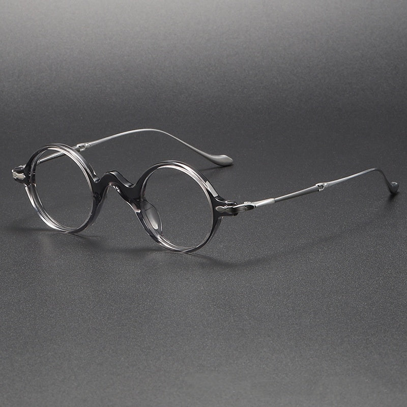 Sheet Metal Eyeglass Frame Fashion Retro Small Face With Myopic Glasses Option Pure Titanium Glasses Rim Men bed3d624 a02d 41