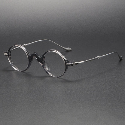 Sheet Metal Eyeglass Frame Fashion Retro Small Face With Myopic Glasses Option Pure Titanium Glasses Rim Men bed3d624 a02d 41