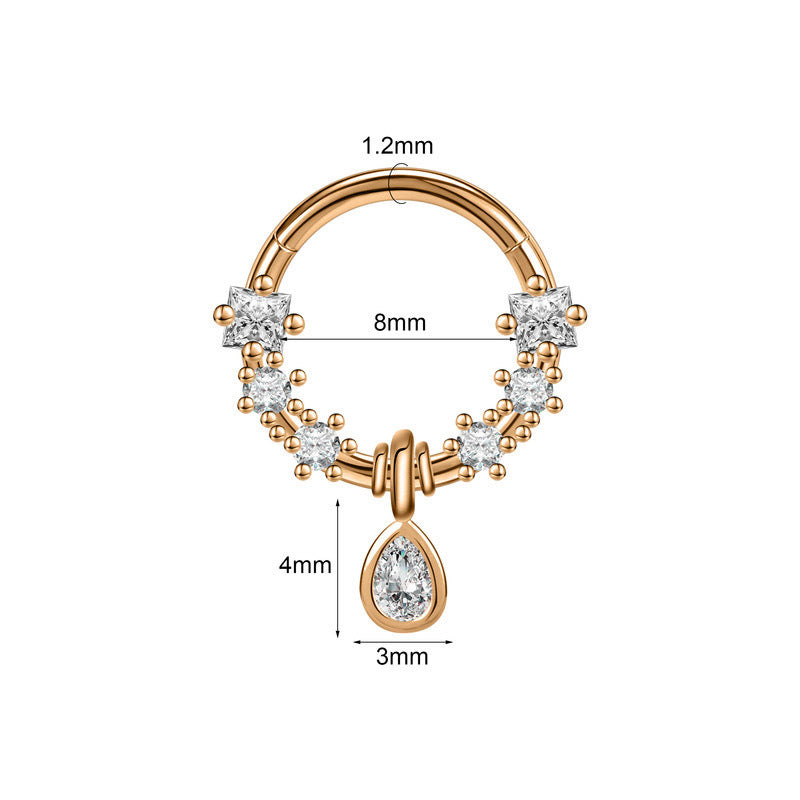 Closed Ring Star Ball Pendant Nose Ring Personality Piercing Jewelry bee44a0b 0246 4c84 b74b d47fe95d369c