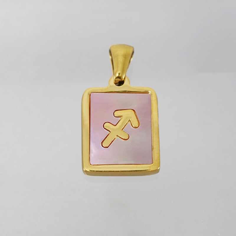 Stainless Steel Square Shell Zodiac Necklace befe6ec0 0ffb 4622 aac9 90eb881090b1