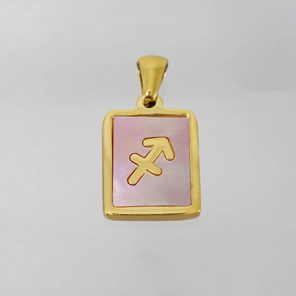 Stainless Steel Square Shell Zodiac Necklace befe6ec0 0ffb 4622 aac9 90eb881090b1