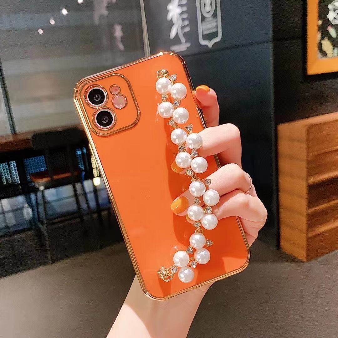 Electroplated Pearl Bracelet All-inclusive Soft Case Mobile Phone Protective Case bf0dc8c4 c0e8 4de6 adff 2073ec057f5a