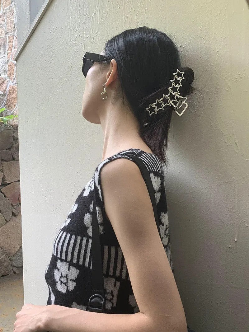 Simple Metal Star Silver Large Hair Clip bf10f31b 4105 4ab1 bc1f c8b66f72fdfe
