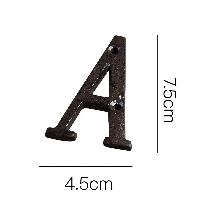European-style Retro Cast Iron Three-dimensional Wrought Iron 26 English Letters Door Number bf128b23 96e6 4017 be01 08fdd189
