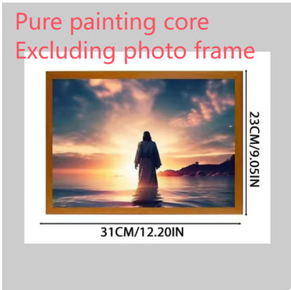 Jesus LED Light Painting Home Decoration Light Painting Photo Frame Led Night Light Room Decor Christmas Gifts Moon Lamp bf1f
