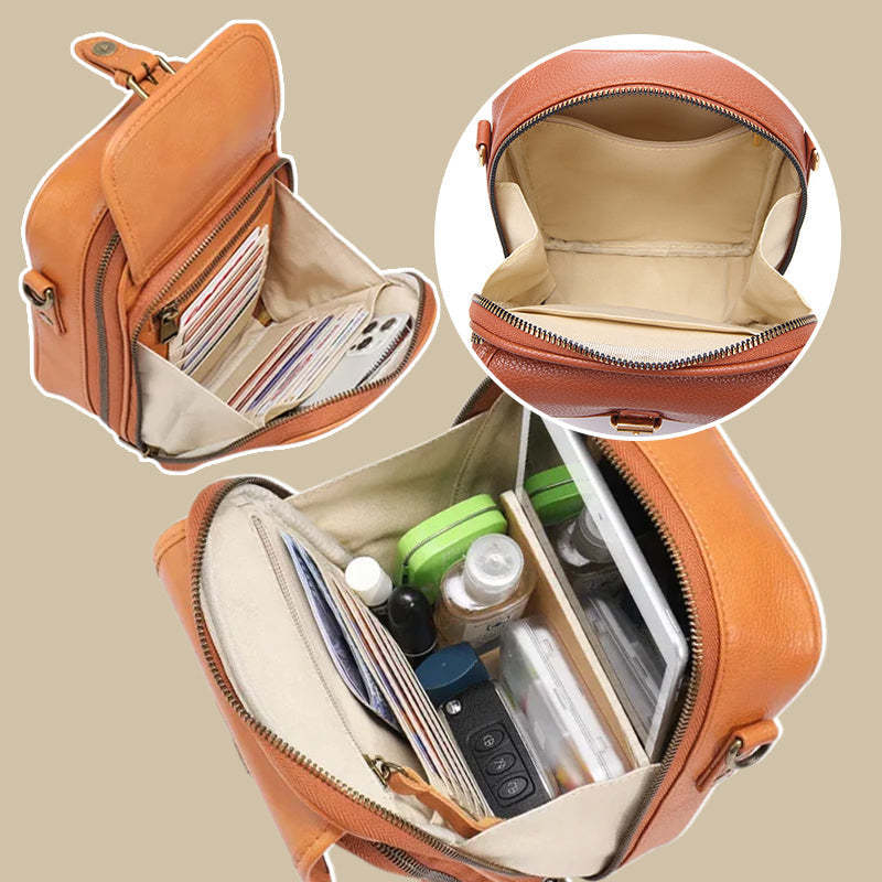 Unisex Vintage Large Capacity Messenger Bag Storage Bag  With 10 Card Inserts Casual Backpack Women's Bag Retro Backpack Larg