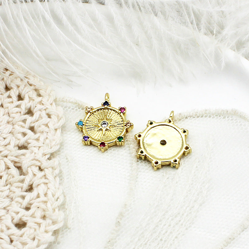 Micro-inlaid Six-pointed Star Compass Hanging Piece Pendant Necklace Bracelet Earrings bf75e26b a0fd 47dd 85a9 daf16d358ade