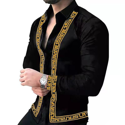 Fashion Men's Printed Middle-aged Long-sleeved Shirt bf8cba44 1549 43b9 b125 1ea6c39c9ca0