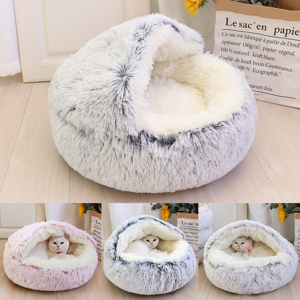 Deep Sleep Half-pack Semi-enclosed Dual-use Plush Round Pet Bed bf8fb0e2 038d 4964 8de0 10b9a8a56bb3