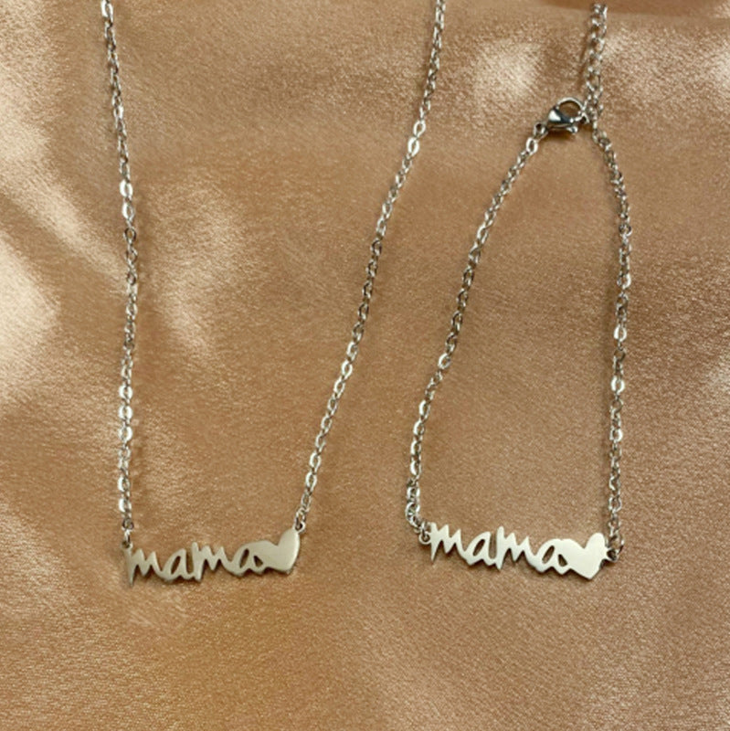 Stainless Steel Letter Necklace Bracelet Jewelry bf9780de 62f5 4755 890c cd253f3198a2
