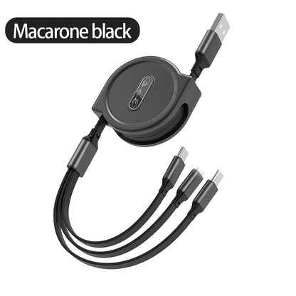 Macaron One-to-three Telescopic Data Cable 3A Fast Charge Three-in-one - 图片 8