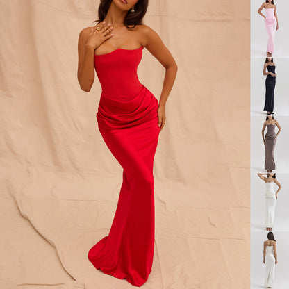 Slim Tube Top Long Dress Sexy Fashion Bandeau Backless Party Evening Dresses For Women Clothing bfef59c0 35a4 47a7 ab0e 0bf53