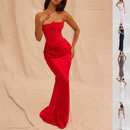 Slim Tube Top Long Dress Sexy Fashion Bandeau Backless Party Evening Dresses For Women Clothing bfef59c0 35a4 47a7 ab0e 0bf53