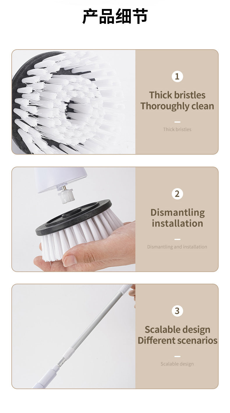 Six in one wireless electric cleaning brush long handle