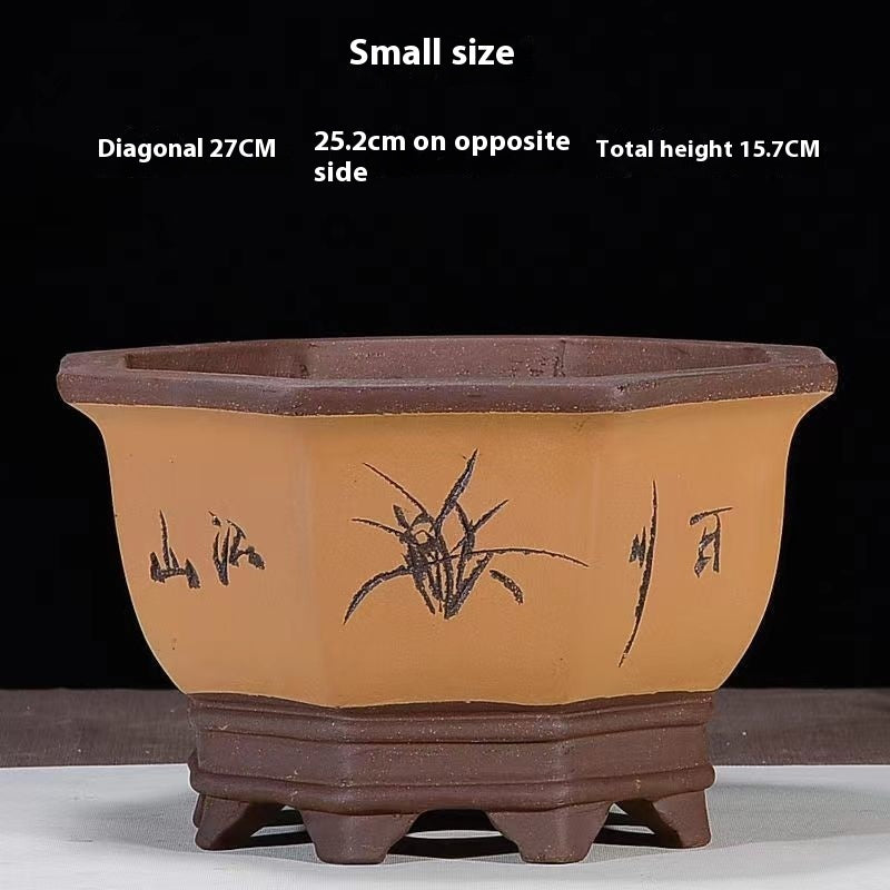 Purple Sand Flowerpot Breathable Bonsai Pot Orchid Pots Banyan Potted Green Radish c01705cc e700 46e3 b180 6ca204bfa1dd