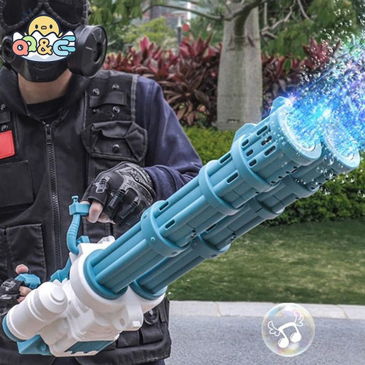 Super Big Double-Tube Bubble Gun Machine Outdoor Blowing Soap Bubble Maker Toy Automatic Water Toy For Children Birthday Part