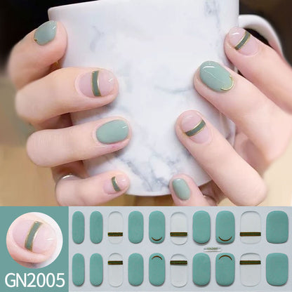 Finger Baking-free Gel Nail Stickers Simple Grid Line Nail Sticker One Piece Dropshipping c02feb2c 45a1 47ed aa6c 9618300b535