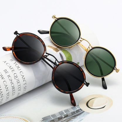 Sunscreen Retro Style Round Frame Metal Sunglasses c032b943 478e 44f4 9fc8 126a6e544b82