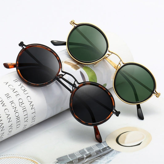 Sunscreen Retro Style Round Frame Metal Sunglasses c032b943 478e 44f4 9fc8 126a6e544b82