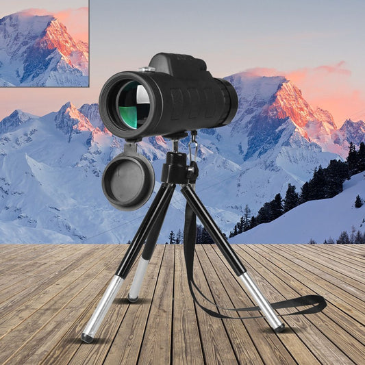 Compatible with Apple, Monocular Telescope Zoom Scope with Compass Phone Clip Tripod - 图片 1