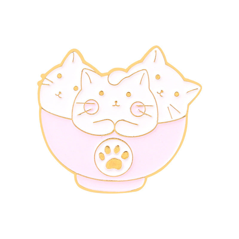 Kitty Brooch Bowl Cat Badge Golden M Badge Clothing Accessories Corsage Small Collar Pin c0470b68 25cd 4861 b542 65c7d94a86a4