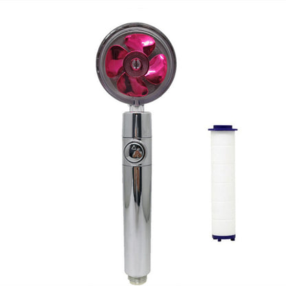 Propeller Driven Shower Head With Stop Button And Cotton Filter Turbocharged High Pressure Handheld Shower Nozzle c0507130 59