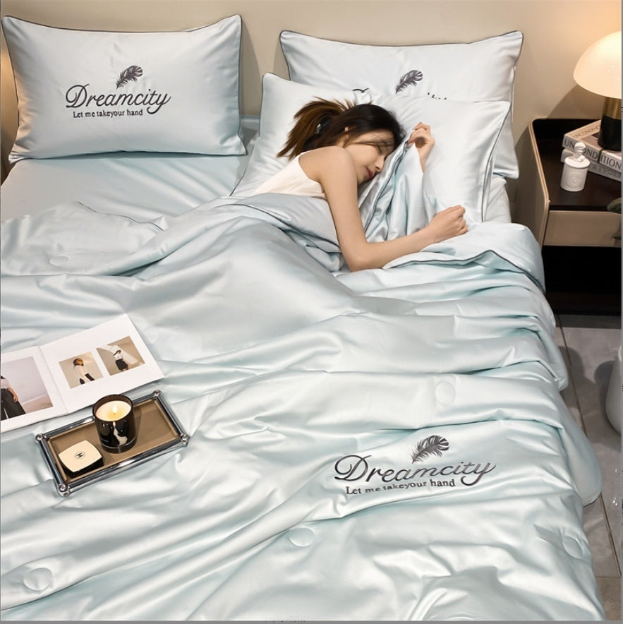 Modern Simple Washed Silk Airable Cover Ice Silk Printing And Dyeing Embroidery c0752e35 9886 4556 9269 e62b79202ea9