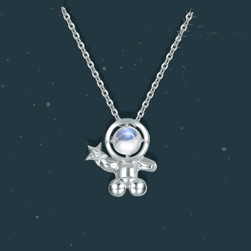 Sterling Silver Necklace Spaceman Pendant c0771425 eeec 4da6 932d 15dd182e45a5