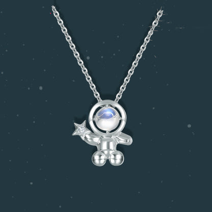 Sterling Silver Necklace Spaceman Pendant c0771425 eeec 4da6 932d 15dd182e45a5