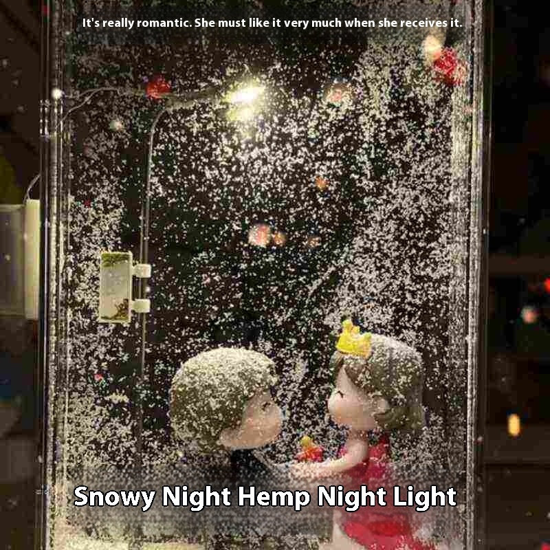 Magic Snowy Landscape Night Lights Small Street Light Snowy Flowing Night DIY Christmas Lights Christmas Desktop Decor Handma
