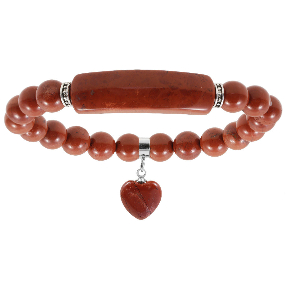 Crystal Round Beads Elbow Bracelet With Heart-shaped Pendant Bracelet c14240a5 26b9 42c7 9911 78cd435acda9