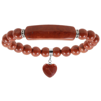 Crystal Round Beads Elbow Bracelet With Heart-shaped Pendant Bracelet c14240a5 26b9 42c7 9911 78cd435acda9
