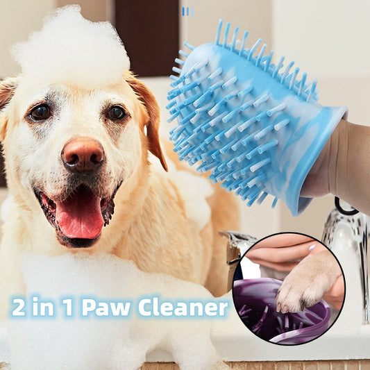 2 In 1 Dog Paw Cleaner Cup Soft Pet Dog Foot Cleaning Washer Brush Cup Portable Pet Foot Washer Paw Clean Brush Foot Cleaning Bucket Pet Products - HD Wireless Product #1