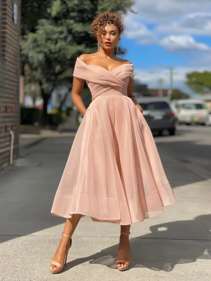 Womens Solid Casual Party Night Dress Club Off Shoulder Gown Elegant Backless Sexy Dress Birthday c14eb76e 1b96 4bc5 801c ef4