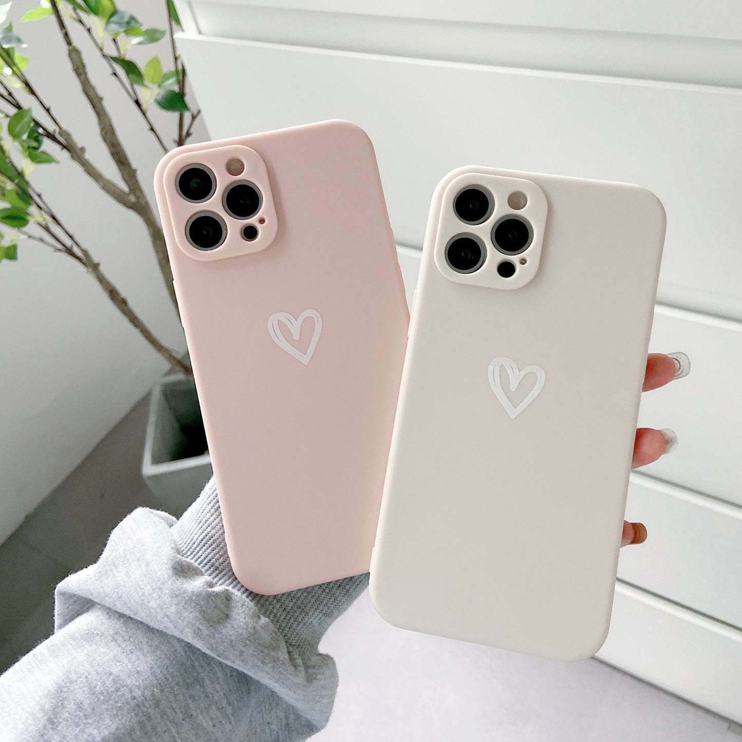 Simple Love Fine Hole Soft Shell Straight Edge Phone Case - 图片 4