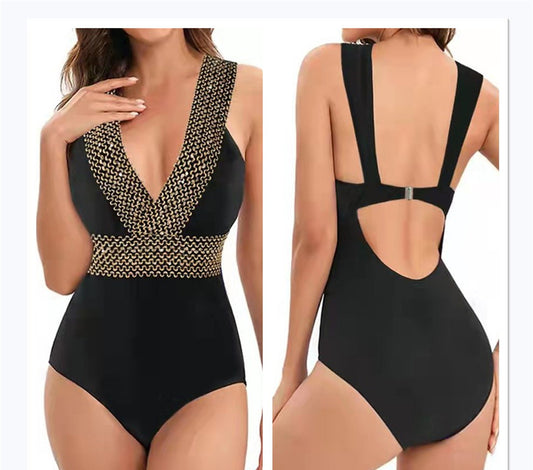 Black Slim One-piece Swimsuit c17894b5 7d36 4684 915c 1a7618254bed