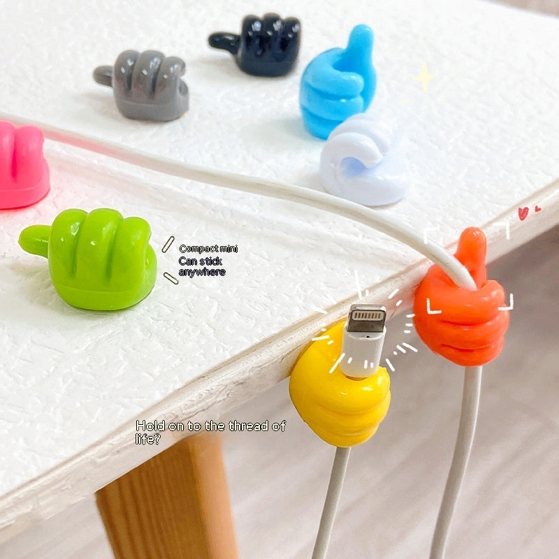 Thumb Hook Hub Creative Cute Data Cable Storage Fixed Cord Manager No-punch Sticky Hook Manufacturer c19a96db 0380 42f9 8498 