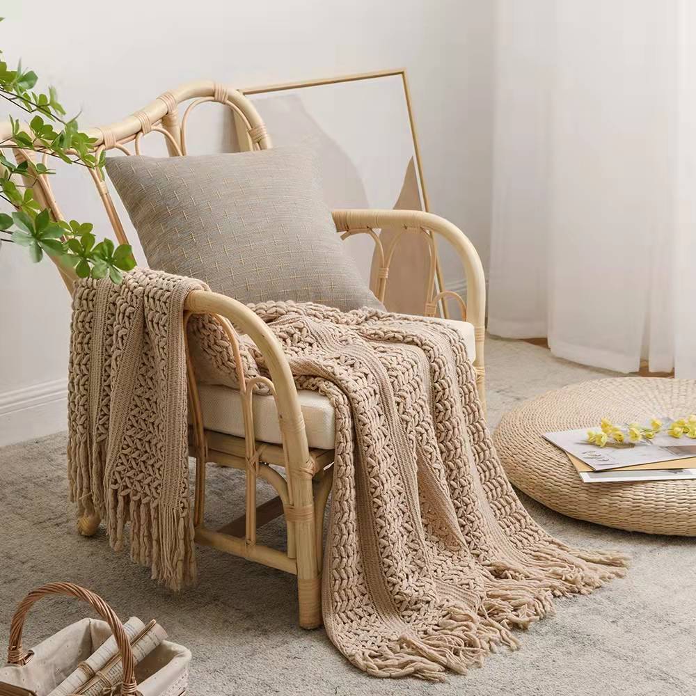 Sofa Blanket Bed Runner Solid Color Office Blanket Knitted Small Blanket Decoration B & B Bed Blanket c1ad16c1 a3bd 4adc 8807