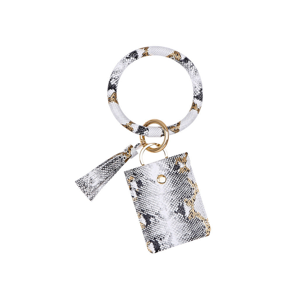 Leather Coin Purse Bracelet Keychain Ornaments PU Tassel Leather Card Bag DIY Wrist c1c708e9 c7f0 44d1 a4d5 8654b99f86aa