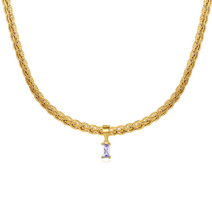 Fashion Square Zircon Pendant Necklace c1ea1315 e1f9 418a a1ac f85dc40642b5