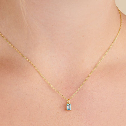 Rectangular 12month Birthday Stone Pendant Colorful Zircon Clavicle Chain c20918c4 423f 40e0 924e 11baebf5fe9e