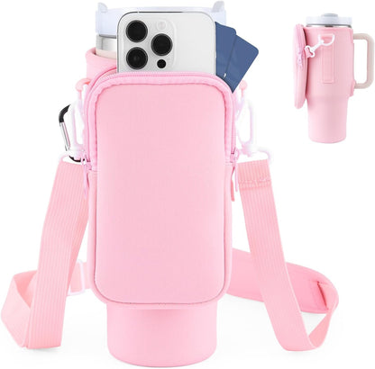 Slok Water Bottle Carrier Bag, Compatible With 40oz Tumbler With Handle, Modern Water Bottle Holder With Simple Adjustable St