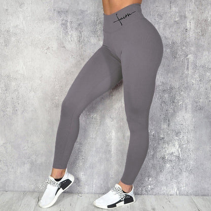 Waist Letter Printed Leggings Hip Lifting Stretch c22245f5 a278 47f1 8751 5115b82c2f08